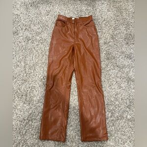 Brown Abercrombie & Fitch leather pants